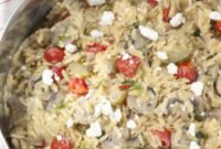 Easy One-Pan Creamy Greek Orzo with Chicken Sausage