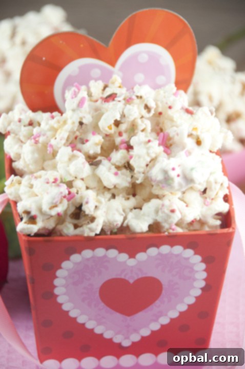 Frosted Popcorn Crunch 4 Sugar Cookie Popcorn is the perfect Valentine's Day dessert, movie night snack, birthday party favor or gift for your love.