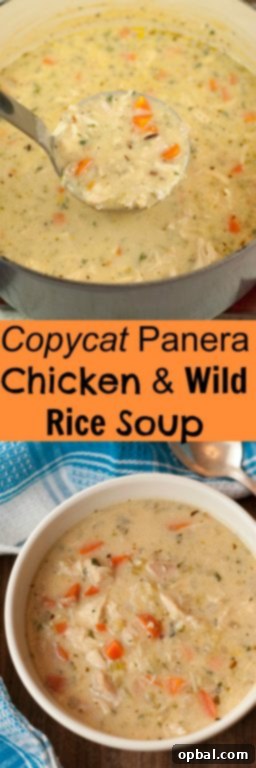 Panera-Style Chicken and Wild Rice Soup 4 Copycat Panera Chicken & Wild Rice Soup recipe is simple, creamy, and tastes exactly like my favorite soup at Panera Bread! It's comfort food in the cold weather, yet light enough for the spring & summer!