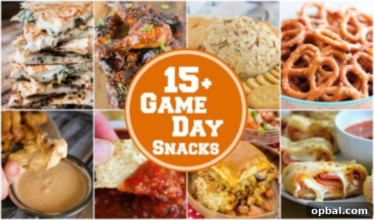 Your Winning Lineup: 15+ Game Day Snacks 2 15+ Perfect Game Day Snacks for your next sports or football party! It's all about the yummy, cheesy appetizers when watching the game!