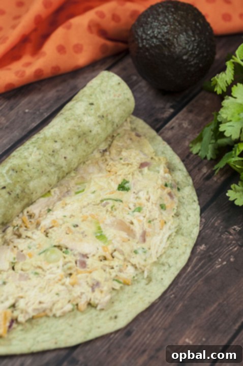 Creamy Avocado Chicken Pinwheels 3 Healthy Avocado Chicken Salad Pinwheels featuring GoAvo, ideal for any party appetizer.
