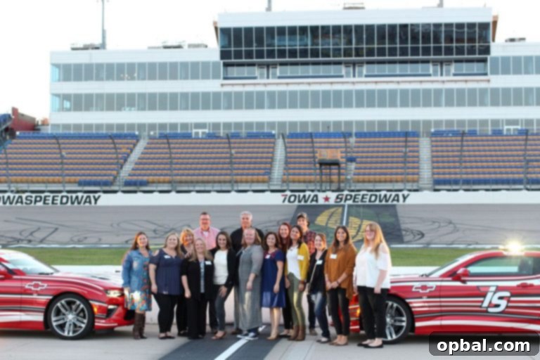 Grandma's Classic Creamed Corn Bake 12 A group photo capturing the Iowa Corn Tour participants at the iconic Iowa Speedway.