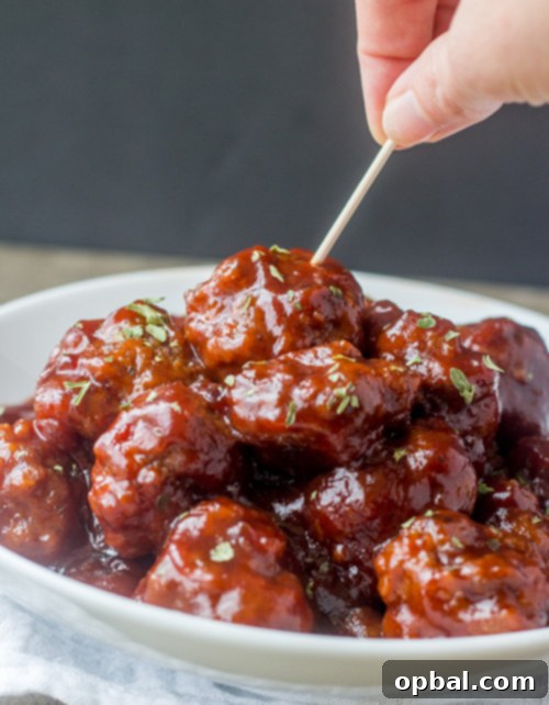 Sweet & Savory Cranberry Meatball Pops 4 Sweet and tangy spicy Cranberry BBQ Cocktail Meatballs recipe perfect for an easy holiday appetizer or make it into a meal served over rice! These would be a hit for parties, Christmas Eve appetizer or New Year's Eve appetizer.