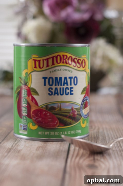 Ultimate Spaghetti and Meatball Bake 4 Tuttorosso tomato sauce in the can.