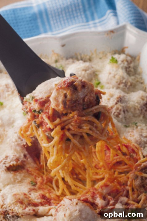 Ultimate Spaghetti and Meatball Bake 7 Italian Baked Spaghetti and Meatballs Casserole is a delicious change from your everyday Sunday pasta and sauce. This will be a new family favorite comfort food recipe and it's great for the holidays!