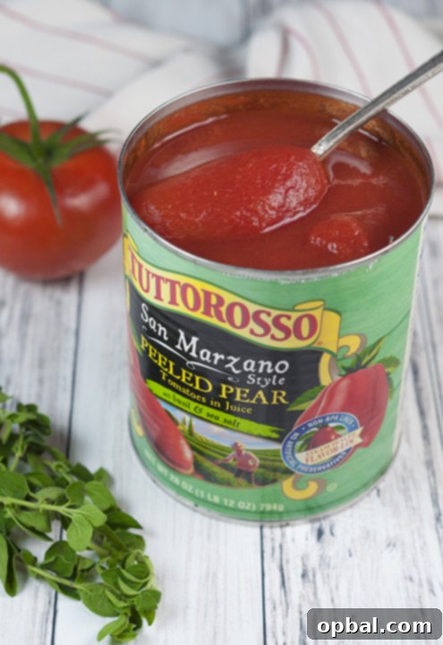 Classic Tomato Ravioli 4 Tuttorosso San Marzano Style Pear Tomatoes with basil and sea salt photo.