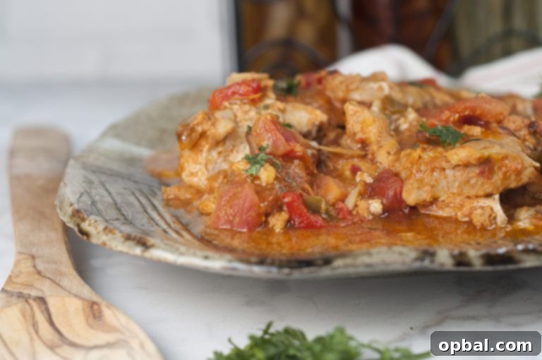 Rustic Hunter's Chicken 3 This hearty Chicken Cacciatore dinner is so easy to make and the rich, thick broth is delicious. We love it served over pasta or with a side of rice and it's the perfect choice for Italian night!