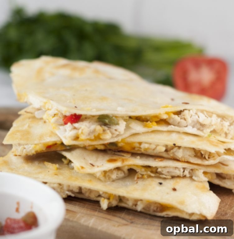 Cheesy Fajita Chicken Wraps 3 Easy Chicken Fajita Quesadillas are the perfect weeknight meal recipe and great for Mexican food night! They're so easy to make right at home and you'll love this twist on the traditional authentic Mexican quesadilla.