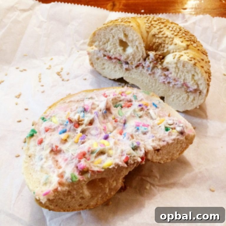 NYC Uncovered: Where to Dine and What to Experience 9 Tompkins Square Bagels in Manhattan, NYC, featuring their unique birthday cake cream cheese.
