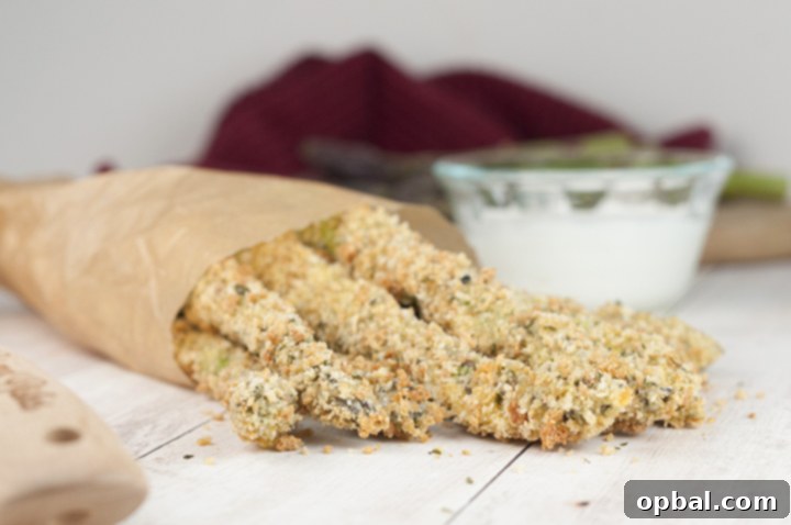 Parmesan-Crusted Asparagus Sticks with Zesty Lemon Dip 3 Easy Crispy Baked Parmesan Asparagus Fries with Creamy Lemon Dipping Sauce is a delightful, healthy recipe perfect for any occasion – from summer BBQs to quick snacks. Skip the deep fryer for this simple, flavorful dish.