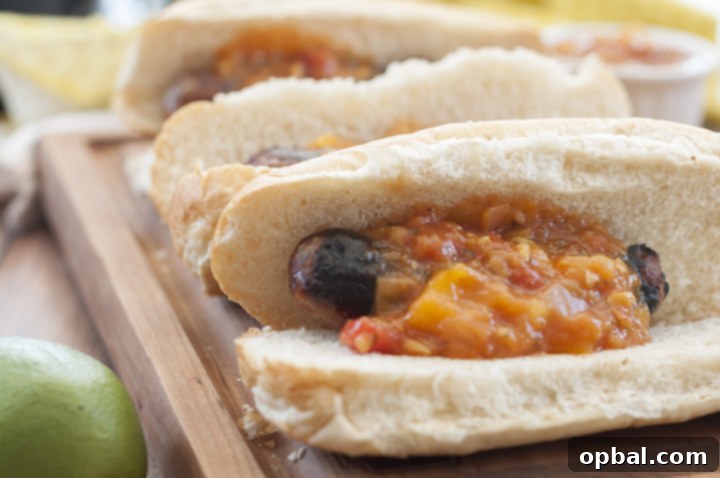 Beer Infused Brats and Zesty Mango Lime Salsa 8 Easy, tasty Grilled Beer Brats with Mango Lime Salsa is a hearty, delicious meal made right on the grill for 4th of July and all of those summer events!