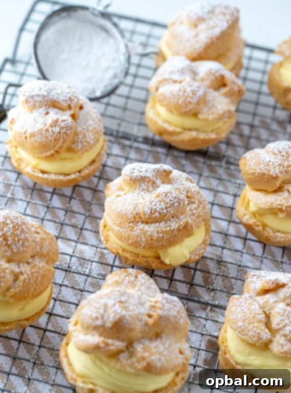 Cloud-Like Cream Puffs from Your Kitchen 2 My famous Homemade Cream Puffs recipe: light and airy cream puffs filled with vanilla pudding cream are always a hit with family and anyone I've served them to. If you want an impressive, pretty dessert for Christmas or any holiday, this one is it!