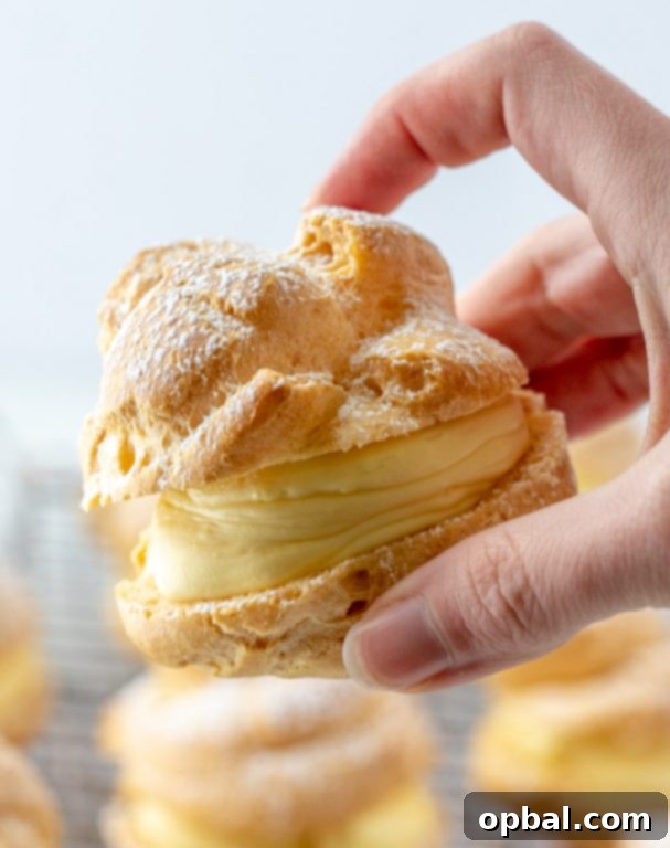Cloud-Like Cream Puffs from Your Kitchen 4 Light and airy homemade cream puffs filled with sweet vanilla pudding cream, an easy and impressive dessert recipe.