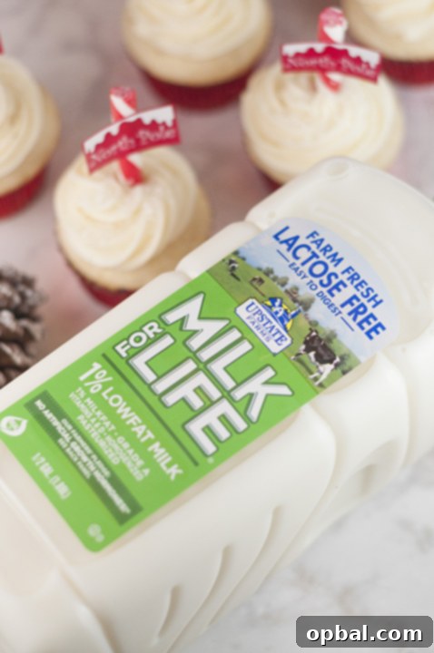 Arctic Snowflake Cupcakes 5 Upstate Farms Milk for Life Lactose Free Milk for baking, available in Rochester, Syracuse, and Buffalo