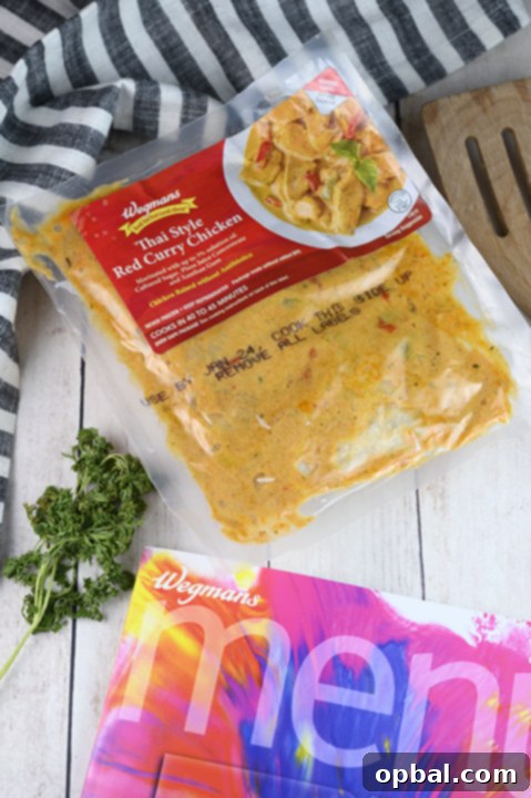 Ruby Red Thai Curry Chicken 3 Pre-made Thai Style Red Curry Chicken: boneless chicken thighs simmered in a red curry and coconut milk sauce. If you are a lover of Thai food you will be a huge fan of this meal!