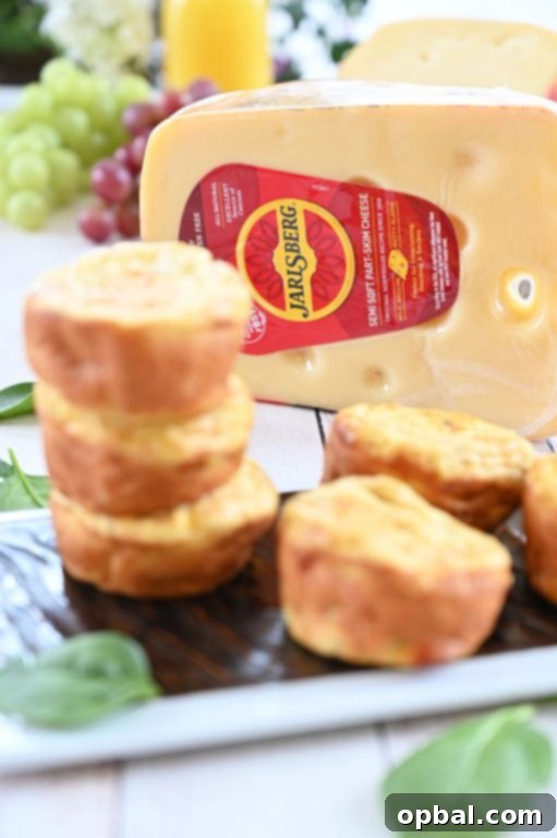 The perfect holiday brunch recipe: Mini Sausage, Spinach, and Jarlsberg Cheese Frittatas