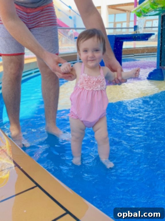 Baby on Board Your Guide to a Family Cruise 18 Baby Splash zone pool on board Royal Caribbean Symphony of the Seas cruise.