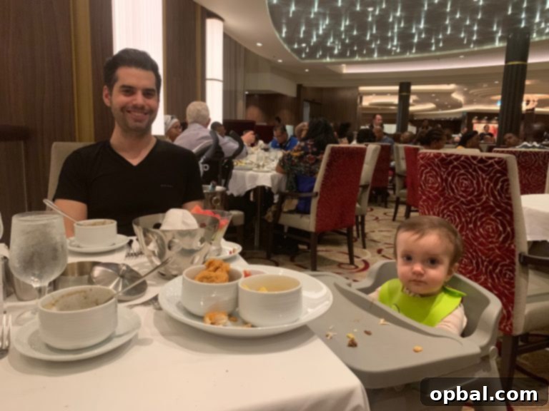 Baby on Board Your Guide to a Family Cruise 9 Main dining room on board Royal Caribbean Symphony of the Seas cruise.