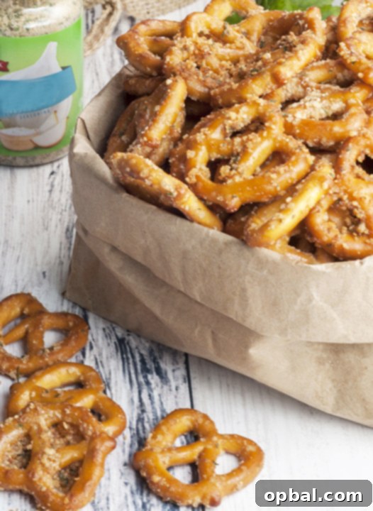 Ranch-Dusted Garlic Butter Pretzels 3 How to make kid-friendly Buttery Garlic Ranch Pretzels: seasoned pretzels for game day, a party,of after school snack for the family!