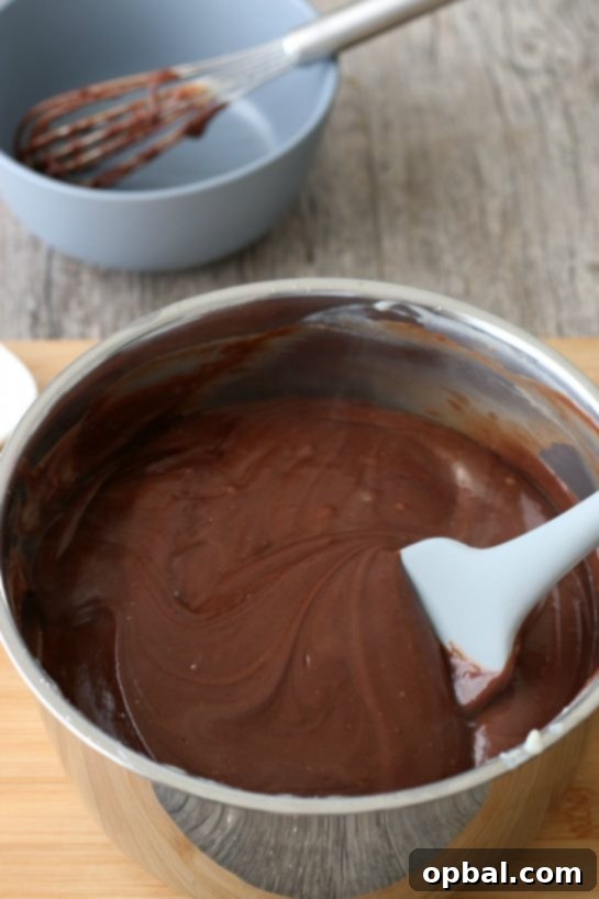 Decadent Chocolate Silk Pie 9 The rich, luscious homemade chocolate pie filling is now perfectly prepared and almost ready for its final transformation.