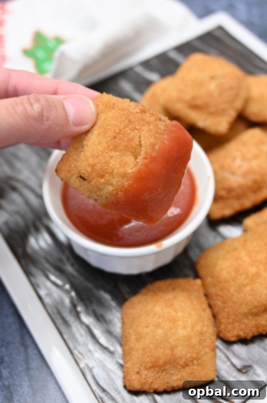 Elevate Your Holiday Entertaining with BJ's 11 Wellsley Farms Toasted Cheese Ravioli with marinara sauce.