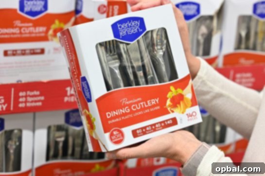 Elevate Your Holiday Entertaining with BJ's 18 Plastic cutlery bought at BJ's Wholesale Club.