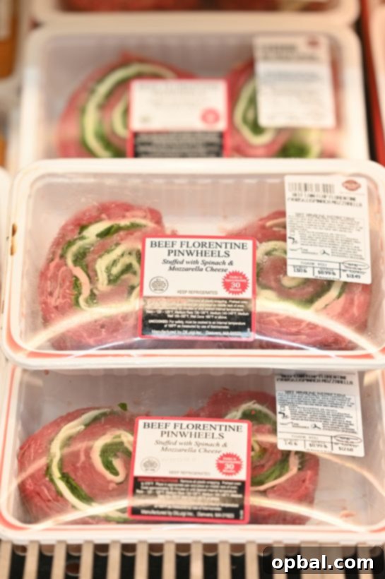 Elevate Your Holiday Entertaining with BJ's 9 Wellsley Farms beef Florentine pinwheels stuffed with mozzarella cheese and spinach