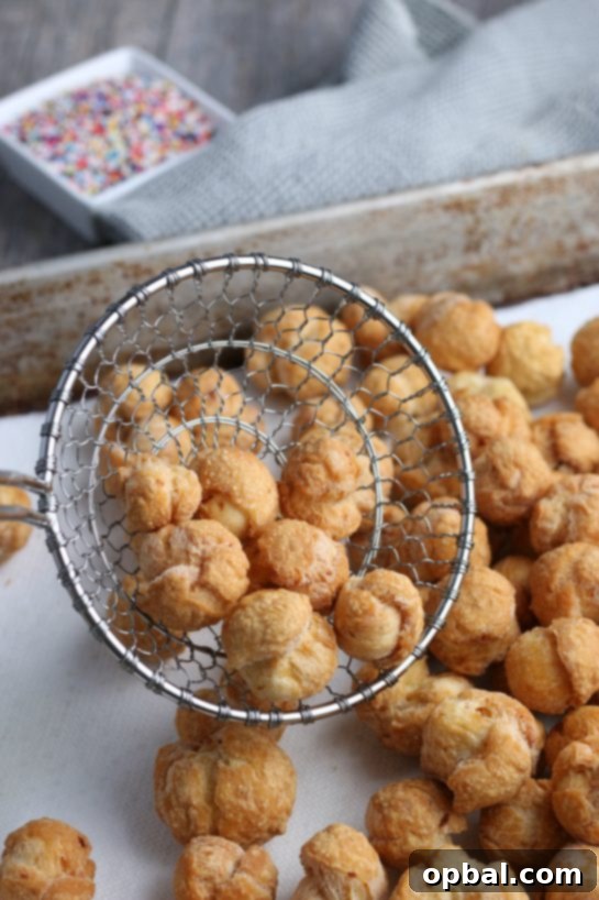 Golden Struffoli: Italian Honey Delights 9 A top down shot of the finished struffoli recipe, perfectly brown and ready to be enjoyed.