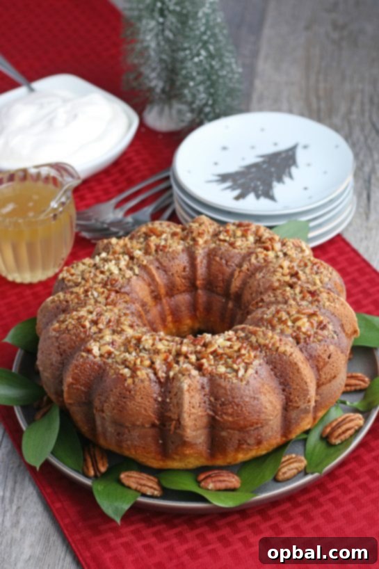Holiday Spirit Rum Cake 14 A final, gorgeous shot of the entire Bacardi rum cake, perfectly glazed and ready to be the star of any dessert table.