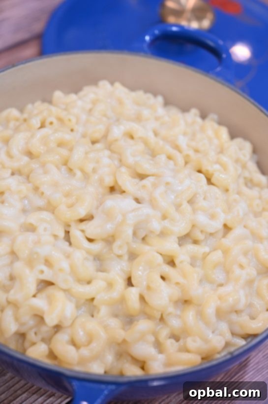 Simple Skillet Macaroni and Cheese 5 A comforting bowl of Stovetop Macaroni & Cheese, made with sharp white cheddar