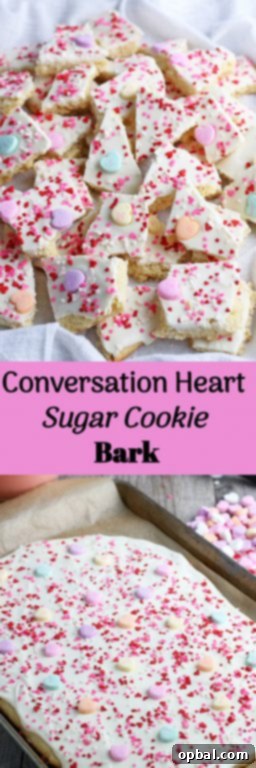 Sweet Talk Sugar Cookie Bark 13 This conversation heart sugar cookie bark is part cookie, part candy, and part awesome, perfect for Valentine’s Day and all year long.