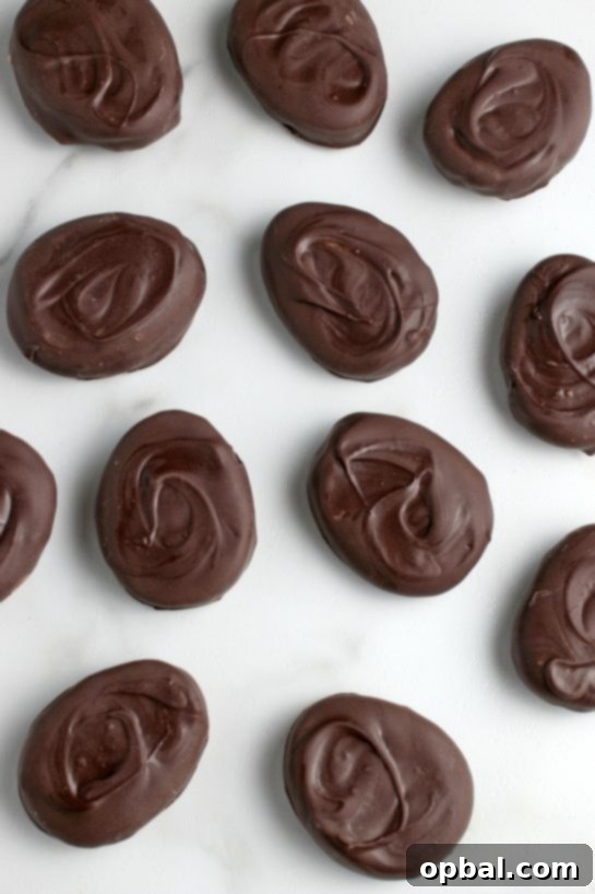 Decadent Chocolate Peanut Butter Eggs 14 A beautifully presented top-down view of our incredible and easy chocolate peanut butter eggs recipe, perfectly crafted and ready for indulgence.