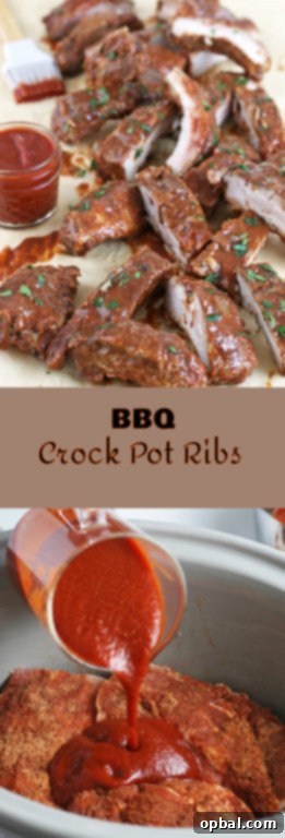 The ultimate image of tender, saucy Crock Pot Ribs, showcasing their effortless cooking and mouth-watering flavor.