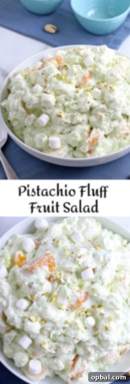 Pistachio Cloud Fruit Ambrosia 18 Making this pistachio salad is quick, easy, and cheap. It doesn’t matter if you call it watergate salad, pistachio fluff, or pistachio fruit salad, they’re all names for the same delicious dessert!