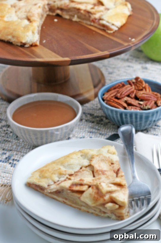 Rustic Apple Tart 3 Close-up of an easy fall apple crostata, showcasing its sweet apple filling and charming rustic crust.
