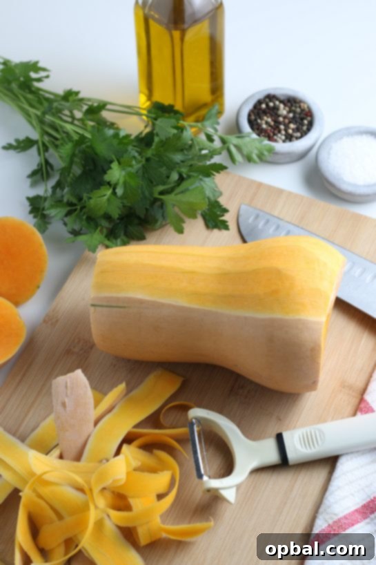 Sweet Caramelized Butternut 5 Peeling the butternut squash for the roasted butternut squash recipe