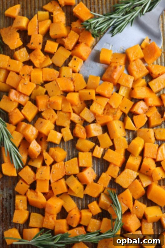 Sweet Caramelized Butternut 9 Roasted butternut squash on the pan after baking