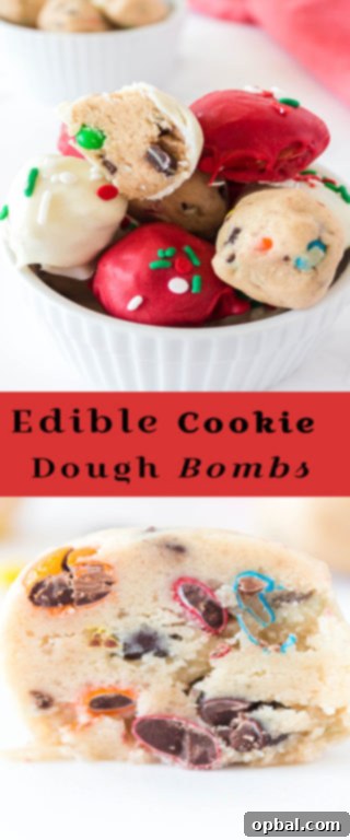 Decadent Dough Bites 17 A festive arrangement of Edible Cookie Dough Bombs, perfect for a holiday centerpiece