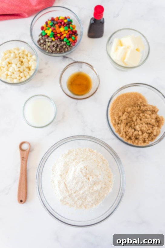 Decadent Dough Bites 5 All the ingredients neatly laid out for making Edible Cookie Dough Bombs