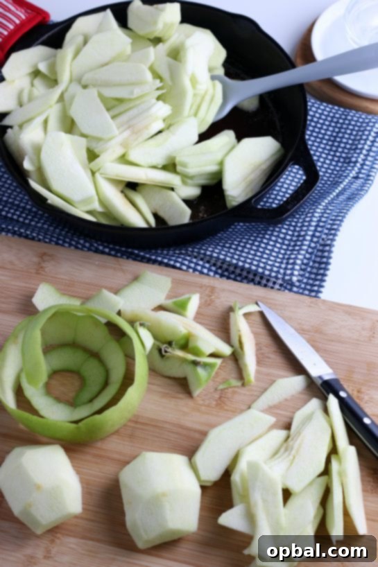 Caramelized Apple Slices 4 Peeling the apples for the Fried Apples Recipe