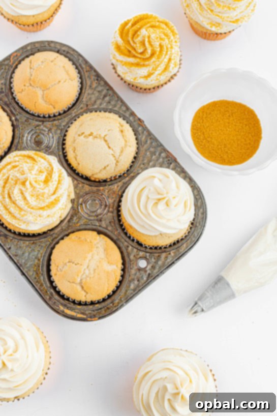 New Years Eve Bubbly Cupcakes 10 Frosting the Champagne Cupcakes with the buttercream frosting