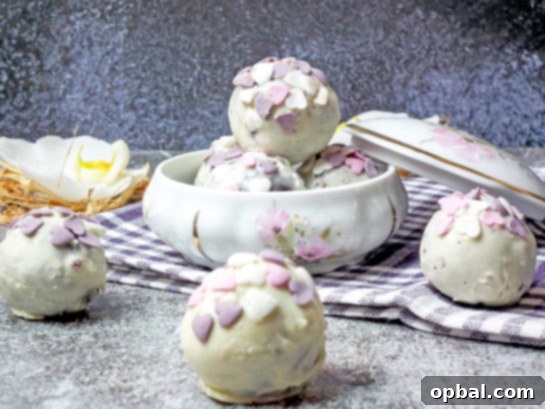 A close-up of delicious Valentine's Day Red Velvet Truffles, easy to make for kids.