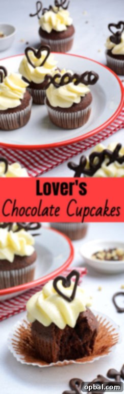 Velvet Chocolate Romance Cupcakes 20 Charming close-up of a Lover's Chocolate Cupcake