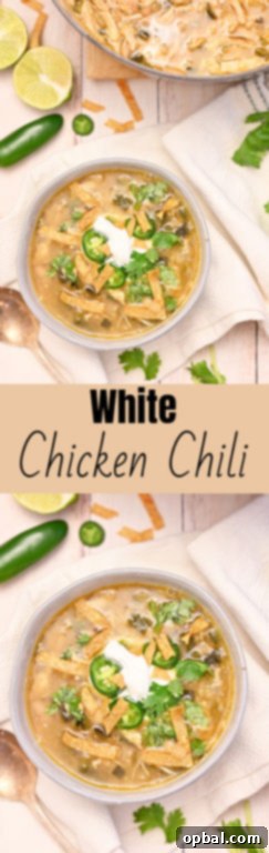 Creamy White Chicken Chili 7 A small bowl of White Chicken Chili, perfectly portioned for a light meal