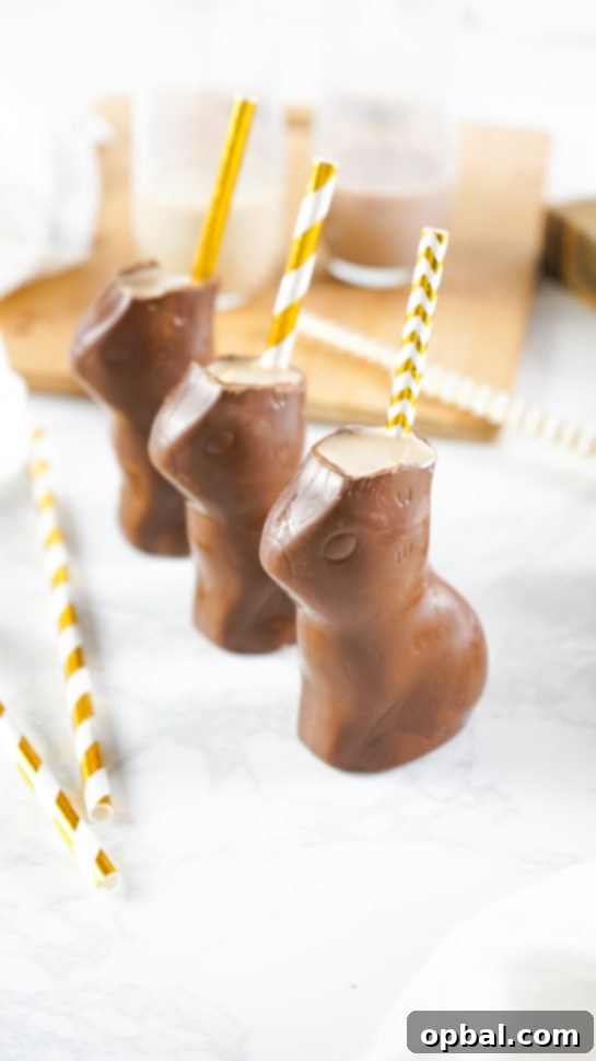 Bailey's Hoppy Chocolate Dream 2 Bailey’s Chocolate Bunny Cocktail recipe is a sweet, very chocolatey drink that is a delightful treat for adults and equally as fun! You can easily leave out the Bailey's and make it kid-friendly chocolate drink they will love.