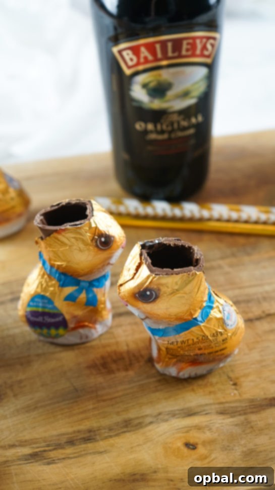 Bailey's Hoppy Chocolate Dream 6 Photo of the tops cut off the bunnies to make Bailey’s Chocolate Bunny Cocktail recipe