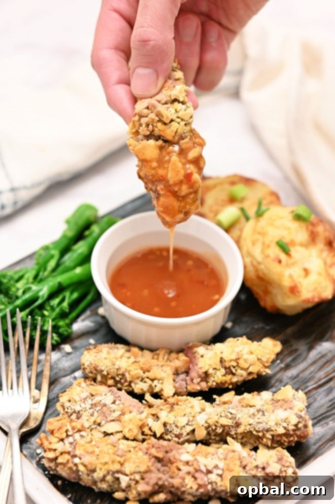 Crispy Idaho Finger Steaks with Sweet Country Dip 2 Golden and crispy deep-fried Idaho finger steaks, a fusion of chicken-fried steak and chicken fingers made with beef. Served with homemade Country Sweet Sauce, cocktail sauce, or ranch dressing.