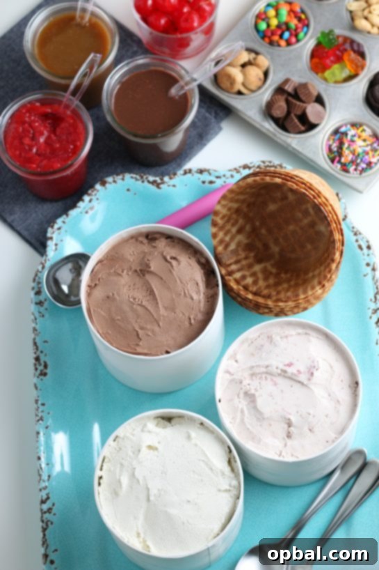 Sundae Creation Station 7 Host your own Ice Cream Sundae Bar or ice cream social party, perfect for any celebration! Ideal for birthdays, graduations, or a fun weekend with friends and family.