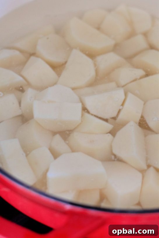 Amish Country Mashed Potatoes 5 Boiling the potatoes for Amish mashed potatoes recipe