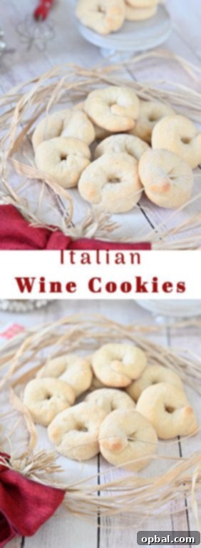 Rustic Italian Wine Biscuits 7 A small pile of Italian Wine Cookies (Ciambelle al Vino) on a dark plate, indicating their light color and inviting texture.